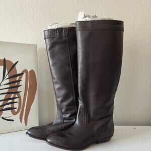 Tuckernuck Brown Middleton Leather Knee‎ High Equestrian Boots Size 6.5 New